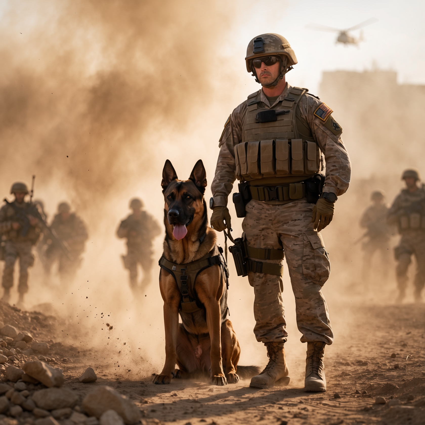 A military dog and his handler in a powerful, life-saving moment during a mission in Iraq.