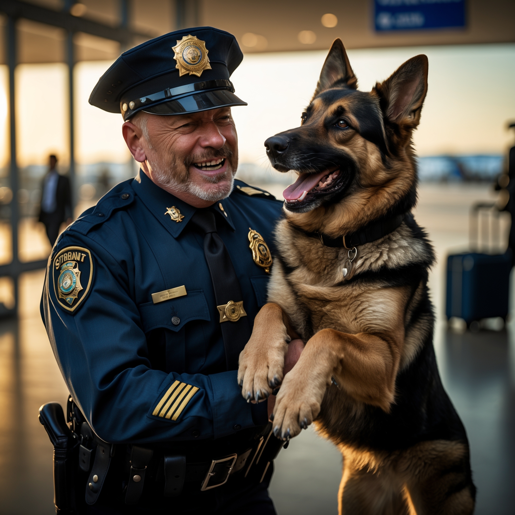 The emotional reunion between Sergeant Daniels and K9 Axel, symbolizing loyalty and the power of love.