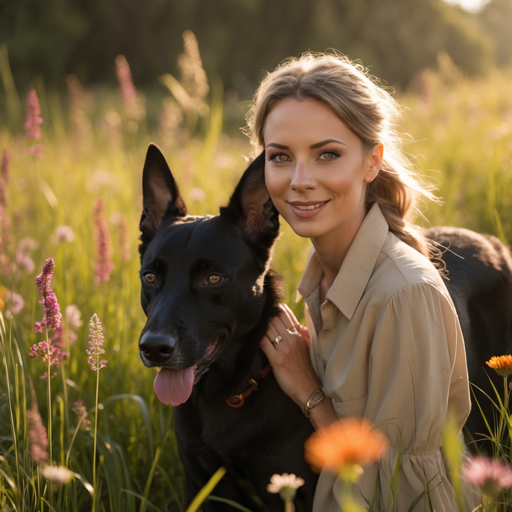 K9 trainer Emily and Bailey, a Belgian Malinois, walking side by side, a symbol of their unbreakable bond.