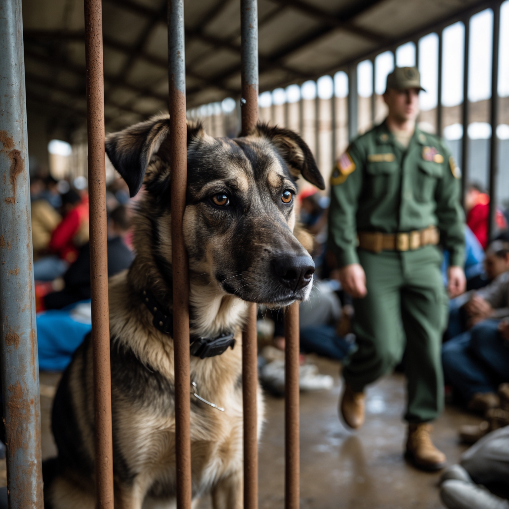 Diesel, the abandoned shelter dog, waiting behind bars, unaware that his journey to greatness was just beginning.