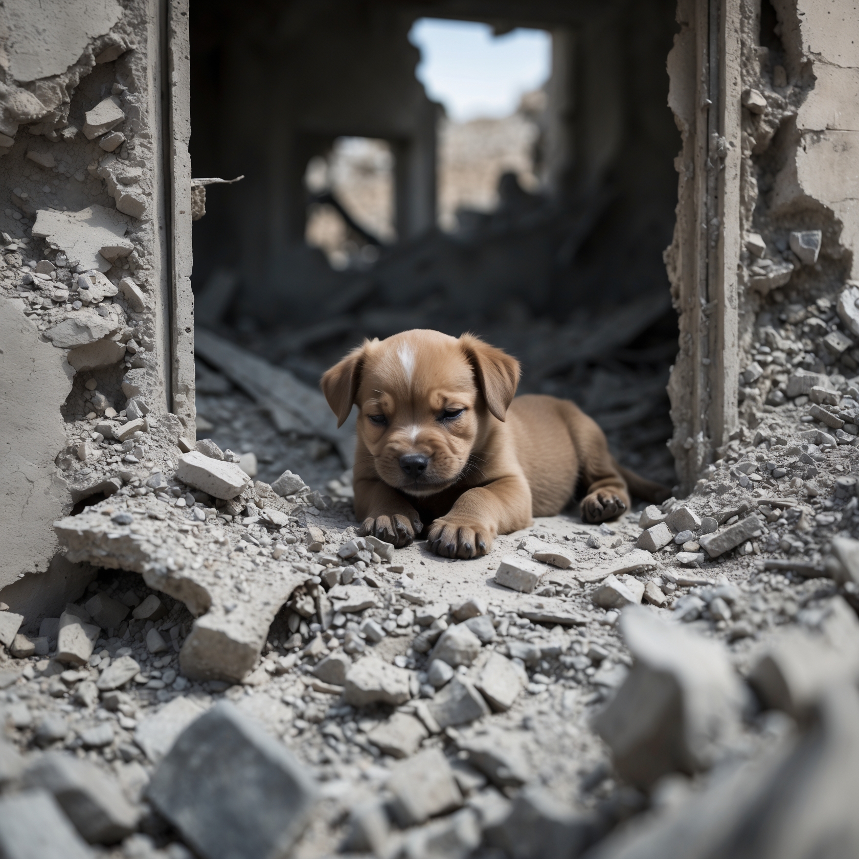 Niko, the stray puppy found in Syria’s rubble, a symbol of survival and hope amidst destruction.