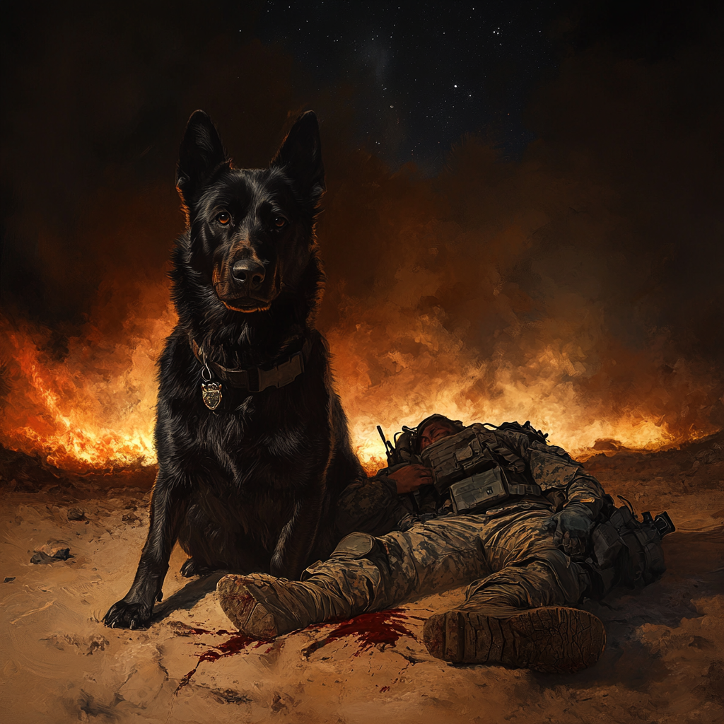 Silent Guardian: The Dog Who Walked Through Fire for His Brother in Arms