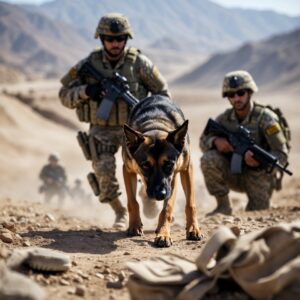Diesel, the bomb-sniffing hero, leading the way through Kandahar, saving lives with his remarkable instincts.