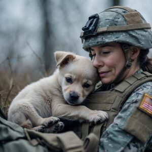 A therapy dog named Bella offering comfort and support to her owner, Maria, during a moment of anxiety.
