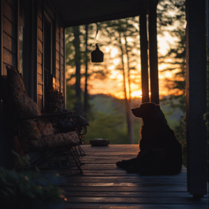 A retired military dog, resting peacefully by his soldier’s side, symbolizing their enduring loyalty and love.