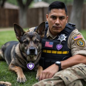 Sasha, the quiet hero, resting in peace with Sergeant Ruiz, a symbol of resilience and loyalty.