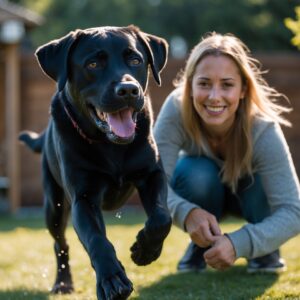 Shadow running happily in his new home, enjoying the freedom and love he has found with Elena.