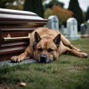 A loyal dog bidding farewell to his partner, a symbol of loyalty beyond the line of duty