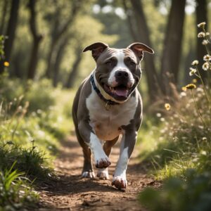 Daisy running joyfully beside her new owner, Mark, symbolizing freedom, love, and a second chance at life.