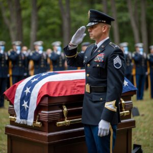 A final salute to a fallen hero, Sergeant Max, at his memorial service.